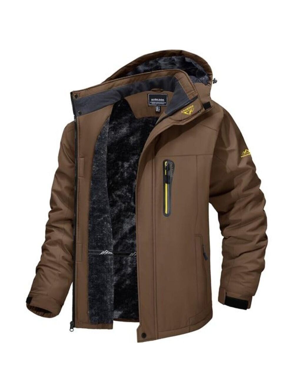 Mens winter ski jacket waterproof snow coat fleece lined hooded parka warm
